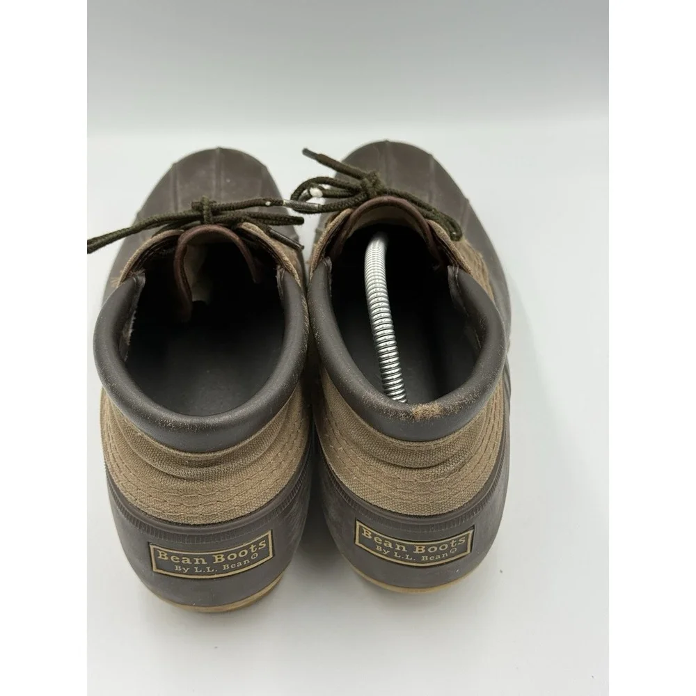 Vintage L.L Bean Gumshoe Boots Mens 10 M Brown Leather Canvas Waterproof USA